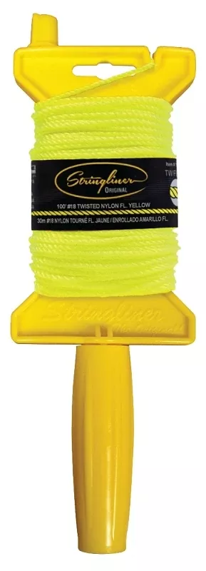 11112 100 Feet Mason Chalk Line Reel - Fluorescent Yellow Twine
