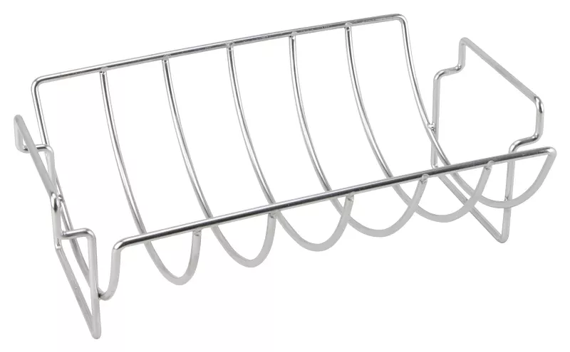 Bbq-37237 Stainless Steel Rib And Roast Holder With Built-in Handle, 14.5 In Length
